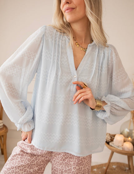 Whisper Waves Soft Blue - Blouse - ellemilla