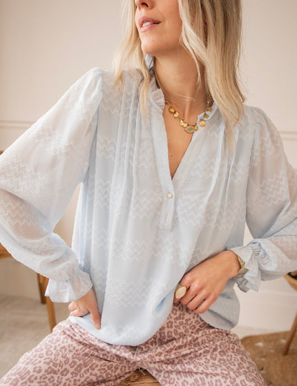 Whisper Waves Soft Blue - Blouse - ellemilla