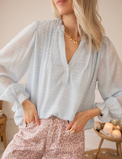 Whisper Waves Soft Blue - Blouse - ellemilla