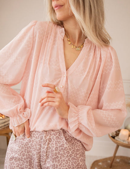 Whisper Waves Soft Pink - Blouse - ellemilla