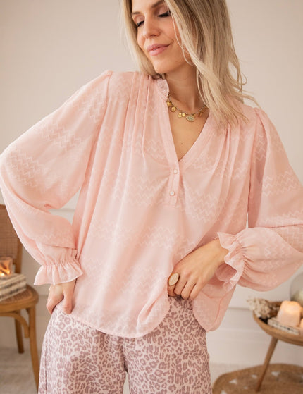 Whisper Waves Soft Pink - Blouse - ellemilla