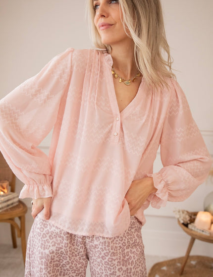 Whisper Waves Soft Pink - Blouse - ellemilla