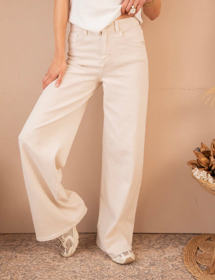 Wide Ease Beige - Jeans - ellemilla