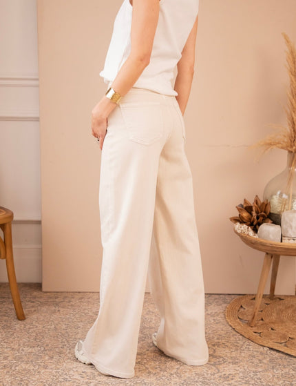 Wide Ease Beige - Jeans - ellemilla
