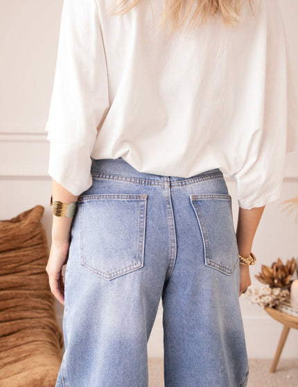 Wide Side Bloom Blue - Jeans - ellemilla