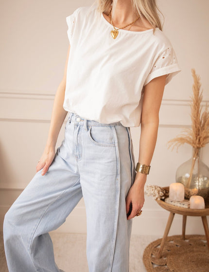Wide Stitch Light Blue - Jeans - ellemilla