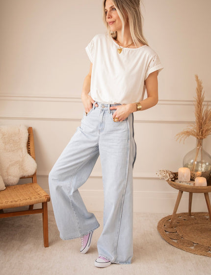 Wide Stitch Light Blue - Jeans - ellemilla