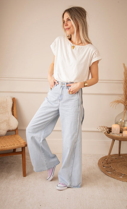 Wide Stitch Light Blue - Jeans - ellemilla