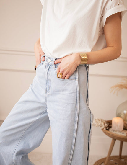 Wide Stitch Light Blue - Jeans - ellemilla