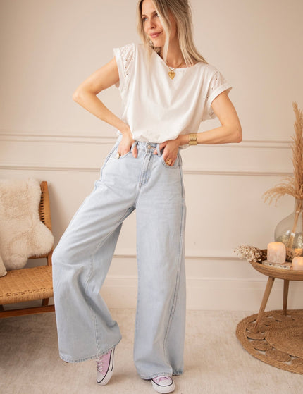Wide Stitch Light Blue - Jeans - ellemilla