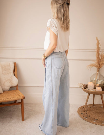 Wide Stitch Light Blue - Jeans - ellemilla