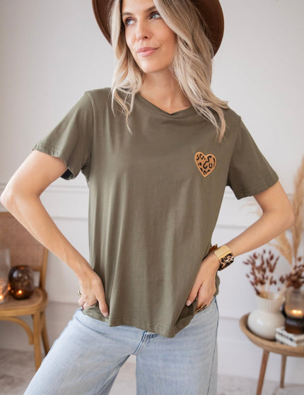 Wild Beating Heart Kaki - T-Shirt - ellemilla