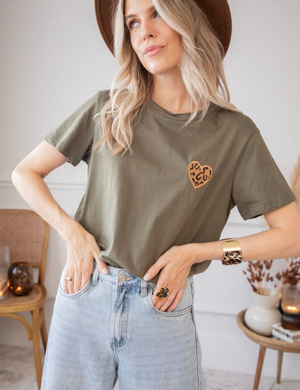 Wild Beating Heart Kaki - T-Shirt - ellemilla