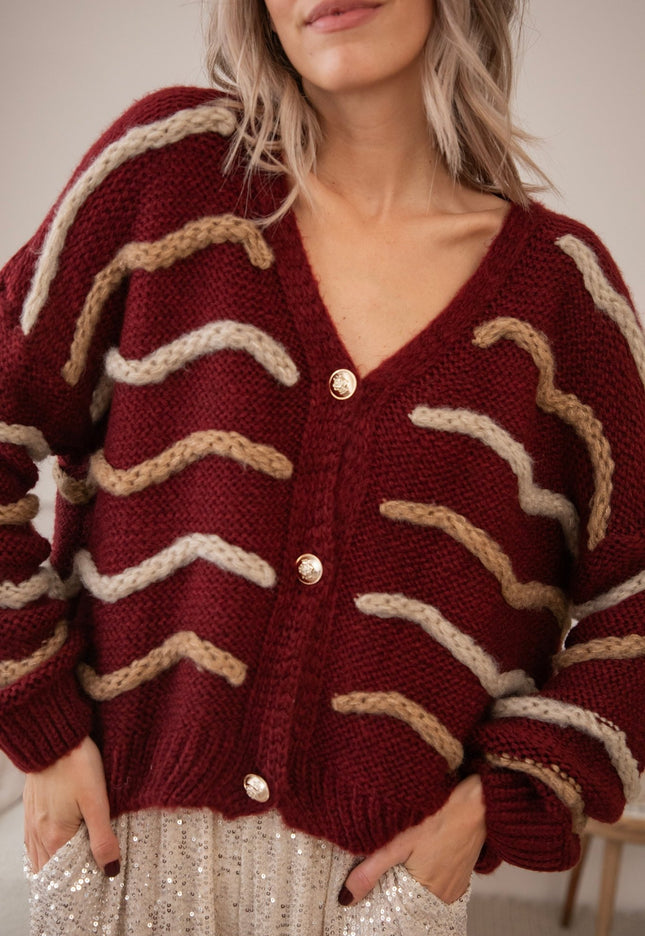 Woolly Waves Bordeaux - Vest - ellemilla