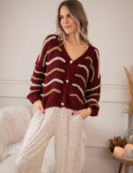 Woolly Waves Bordeaux - Vest - ellemilla