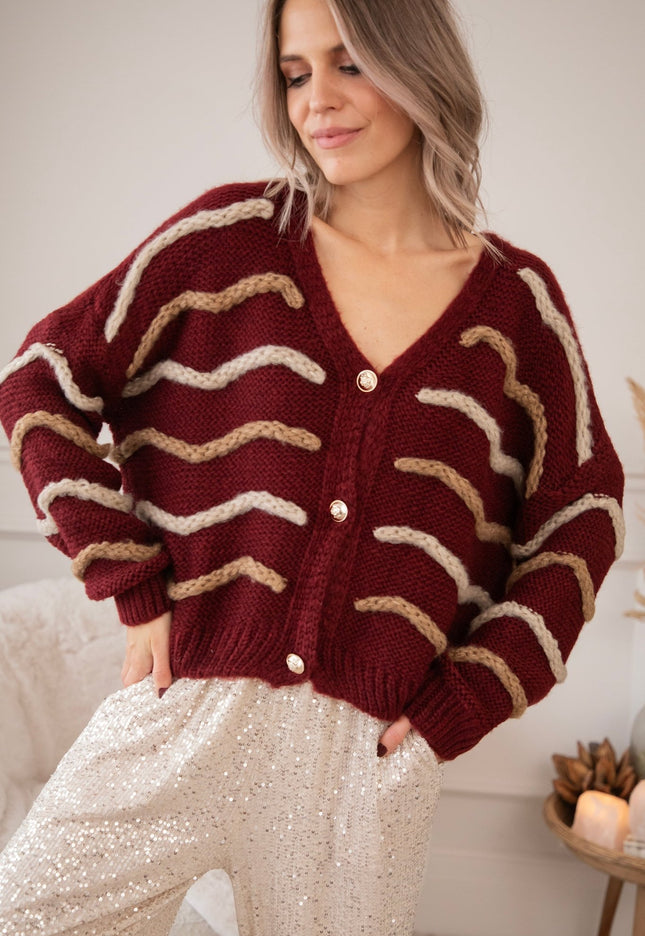 Woolly Waves Bordeaux - Vest - ellemilla