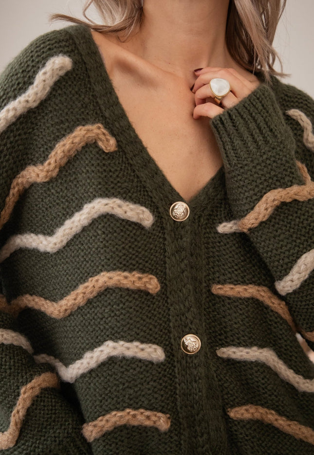 Woolly Waves Kaki - Vest - ellemilla