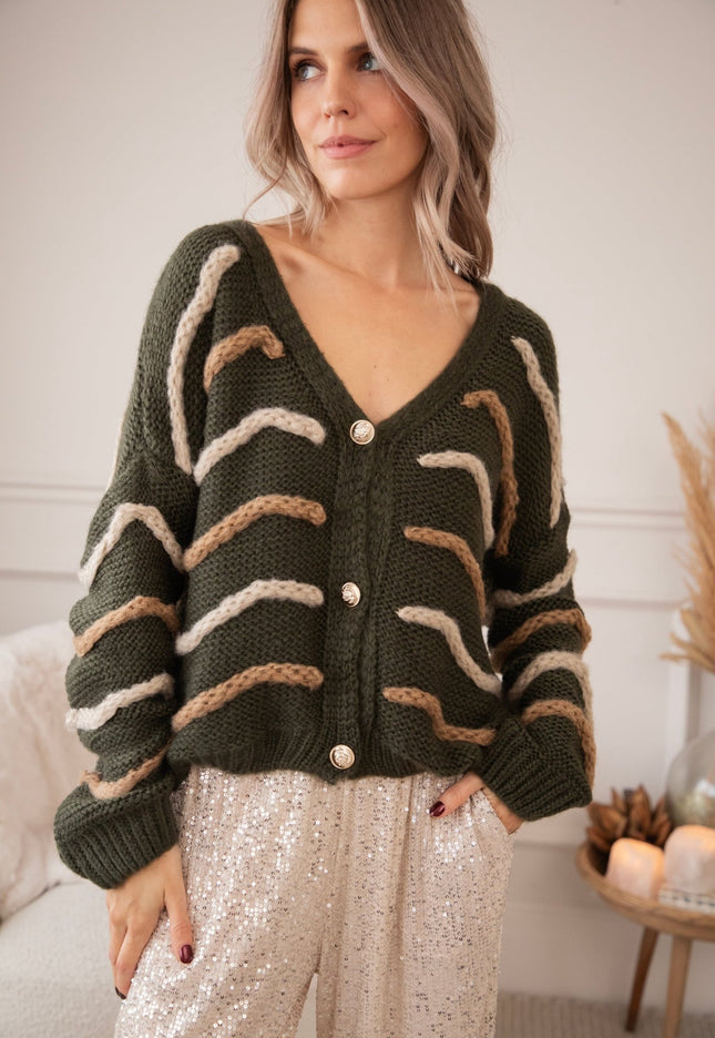 Woolly Waves Kaki - Vest - ellemilla