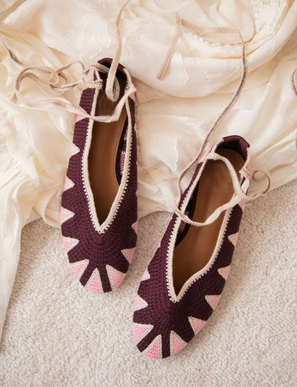 Woven Walks Pink/Burgundy - Flats - ellemilla