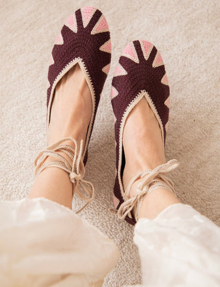 Woven Walks Pink/Burgundy - Flats - ellemilla
