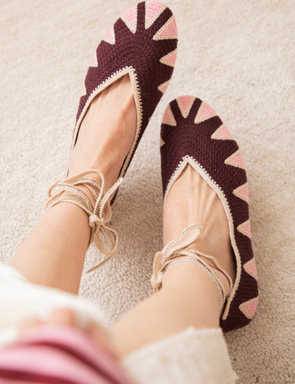 Woven Walks Pink/Burgundy - Flats - ellemilla