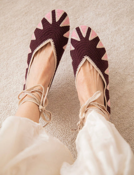 Woven Walks Pink/Burgundy - Flats - ellemilla