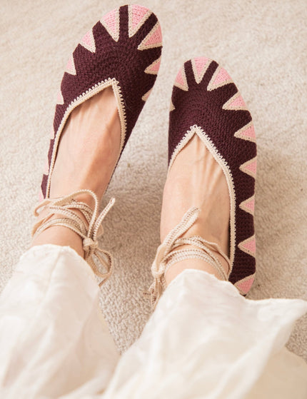 Woven Walks Pink/Burgundy - Flats - ellemilla