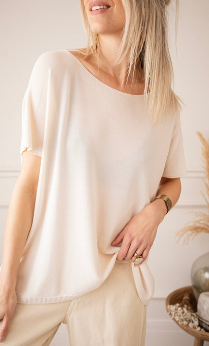 Yuna Beige - T-Shirt - ellemilla